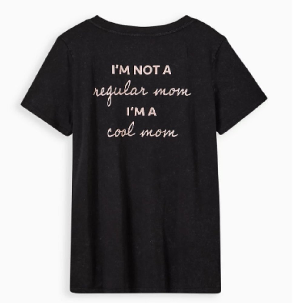 Torrid Classic V-Neck Tee, 'Cool Mom', Cotton, Grey